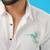 White soar embroided cotton shirt for mens