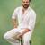 White blanc embroided cotton shirt for mens