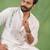 White blanc embroided cotton shirt for mens