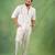 White blanc embroided cotton shirt for mens
