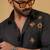 Black onyx embroided cotton shirt for mens