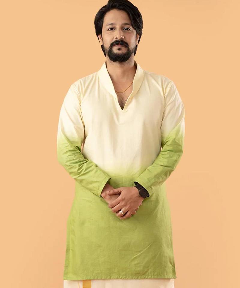 Ethnic ombre - green ombre kurta