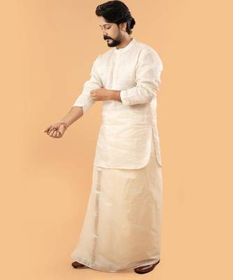 Silver sultan Kurta and mundu 2