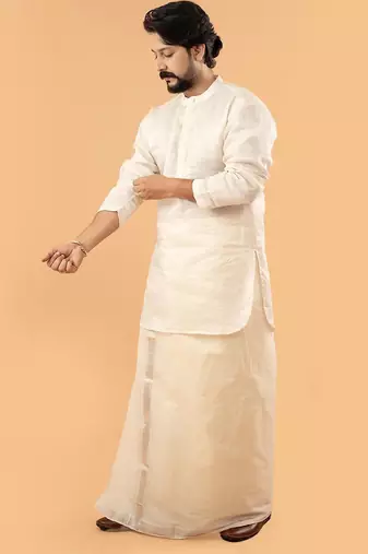 Silver sultan Kurta and mundu