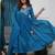 Blue embroidery viscose silk kurta set with chanderi dupatta for women