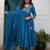 Blue embroidery viscose silk kurta set with chanderi dupatta for women