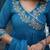 Blue embroidery viscose silk kurta set with chanderi dupatta for women