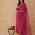 Pink embroidery vichitra silk aliya cut kurta set with organza dupatta