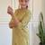 Light yellow embroidery leheriya printed viscos straight kurta set with chanderi dupatta