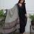 Black embroidery viscos straight kurta set with dupatta for women