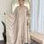 Cream embroidery vichitra silk anarkali kurta pant set with vichitra dupatta for women
