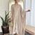 Cream embroidery vichitra silk anarkali kurta pant set with vichitra dupatta for women
