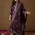 Women purple silk blend floral foil printed straight kurta sets