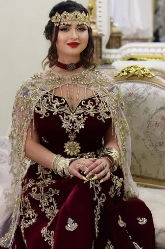 Burgundy Royal Handcrafted zardosi women's dress