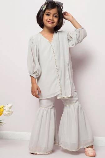 Long top with sharara and dupatta- 3 pcs set