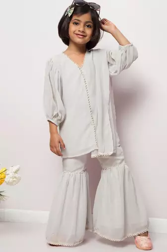 Long top with sharara and dupatta- 3 pcs set