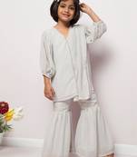 Long top with sharara and dupatta- 3 pcs set