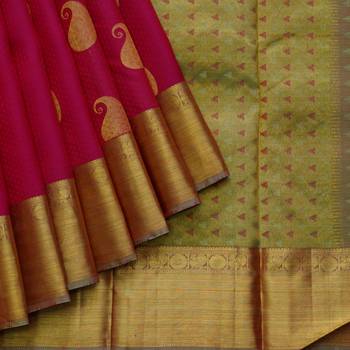 Pink and brown pure silk saree with silk mark certified 2