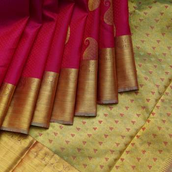 Pink and brown pure silk saree with silk mark certified 3