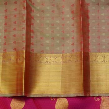 Pink and brown pure silk saree with silk mark certified 4