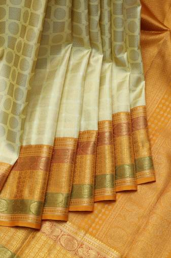 Malai yellow pure zari silk saree