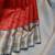 Red and grey pure zari silk saree