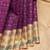Purple and beige pure zari silk saree