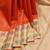 Orange and gold pure zari silk saree