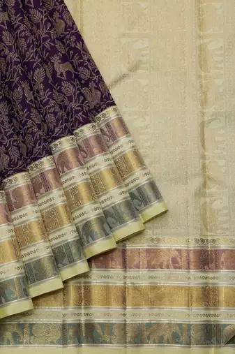 Jamun purple zari silk saree 