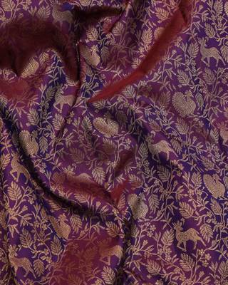 Jamun purple pure zari silk saree with silk mark certified 3