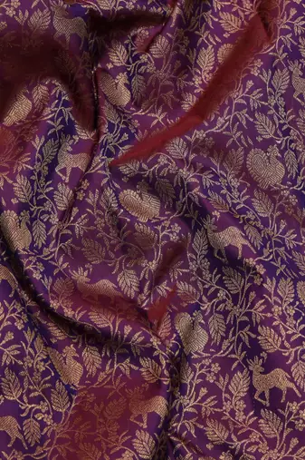 Jamun purple zari silk saree 