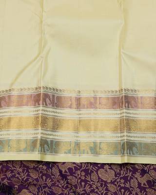 Jamun purple pure zari silk saree with silk mark certified 4