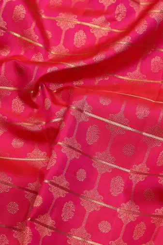 Pink and gold zari silk saree 