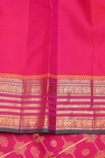 Pink and gold zari silk saree 