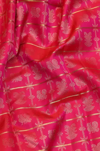 Dual tone pink traditional zari silk saree 
