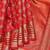 Scarlet red and gold pure zari silk saree