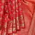 Scarlet red and gold pure zari silk saree with silk mark certified