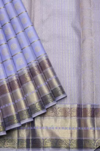 Periwinkle zari silk saree 