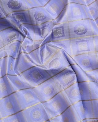 Periwinkle pure zari silk saree with silk mark certified 3