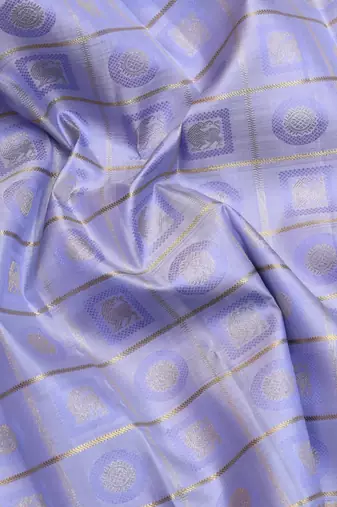 Periwinkle zari silk saree 