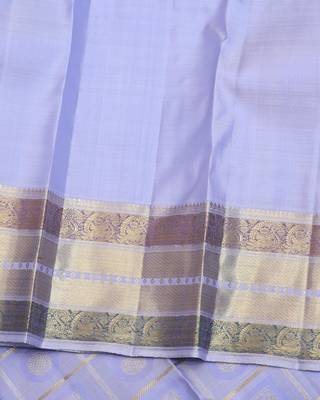 Periwinkle pure zari silk saree with silk mark certified 4