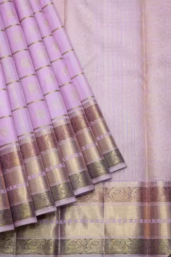 Electric lavender pure zari silk saree with silk mark certified