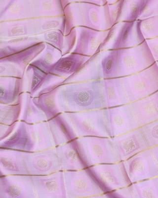 Electric lavender pure zari silk saree with silk mark certified 3