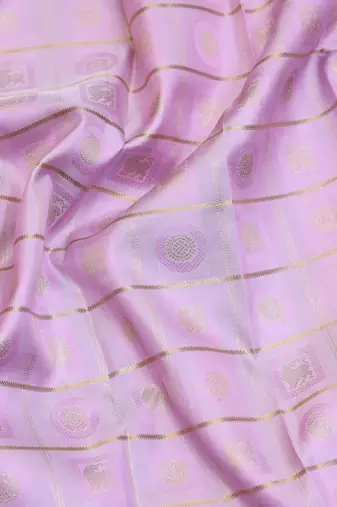 Electric lavender pure zari silk saree with silk mark certified