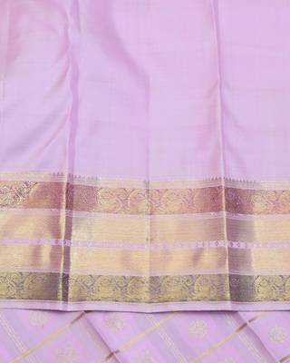 Electric lavender pure zari silk saree with silk mark certified 4