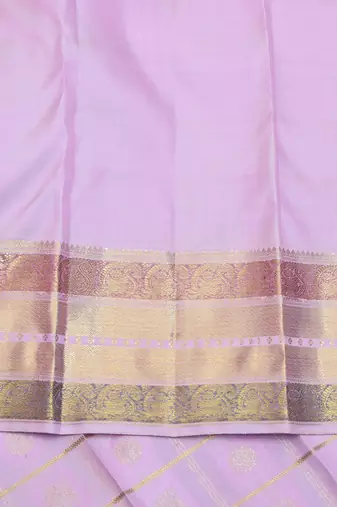 Electric lavender pure zari silk saree with silk mark certified