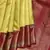 Lemon yellow and maroon pure zari silk saree with silk mark certified