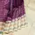 Purple and cream designer pure zari silk saree with silk mark certified