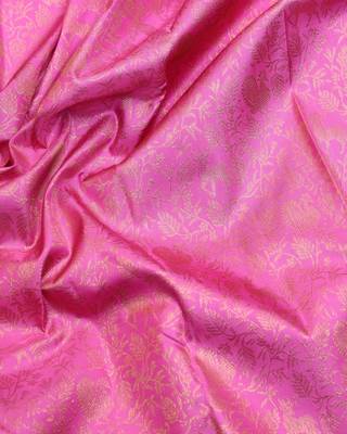 Pink and peach pure zari silk saree with silk mark certified 3
