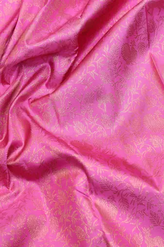 Pink and peach zari silk saree 